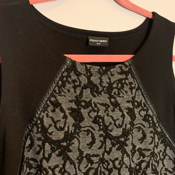 BLACK POINT ZERO DRESS w LEATHER DETAILS - Picture 4 of 4